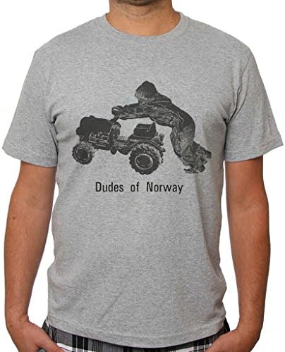 My big boss Men's Tee Cotton T Shirt Dudes Norway Short-Sleeve T-Shirt Gray Size XX-Large