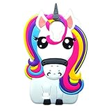 Rainbow Unicorn Samsung Galaxy S4 Case,Awin 3D Cute Cartoon Rainbow Unicorn Horse Animal Soft Silicone Rubber Case for Samsung Galaxy Galaxy S4 IV i9500