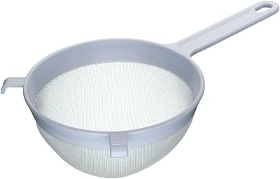 KitchenCraft Plastic Sieve 18cm Large with Heat Resistant Nylon Mesh White