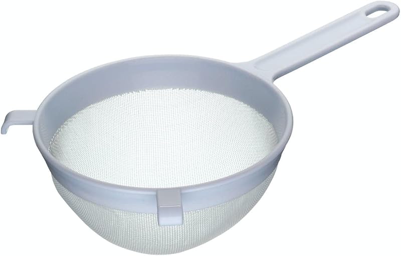 KitchenCraft Plastic Sieve 18cm Large with Heat Resistant Nylon Mesh White