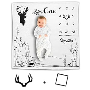Rockabye Resources Baby Milestone Blanket – Best Photo Background with Monthly Chart for Infant’s First Year – Soft and…
