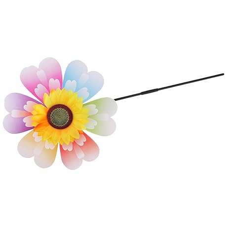 AmWISH Beautiful Sunflower Windmill Wind Whirligig Kids Beach Lawn Toy Outdoor Fun Nursery Venue D