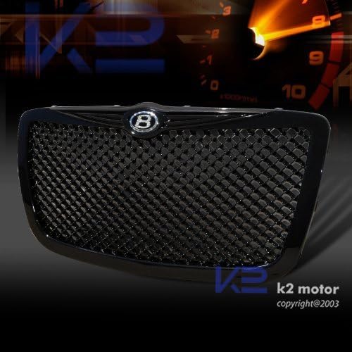 2004 05 06 07 08 09 Chrysler 300/300c Black Color Mesh Grille Grill+iced Emblem