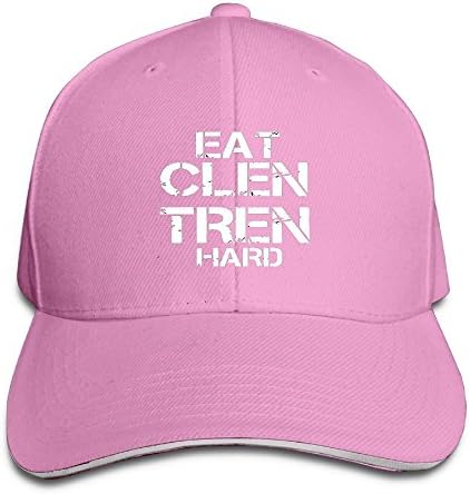 JZNEW Eat CLEN TREN Hard Running Unisex Peaked Cap Baseball Hat Pink