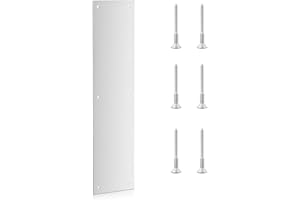 KSCJDG Door Push Plate,Door Kick Plate,4x16 in Door Plates,Kick Plate Door Plate Interior or Exterior Front Door or Back Door,Door Protection with 6 Screws