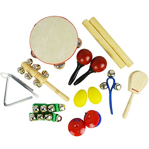 A-STAR AP0017 Children's Handheld Percussion Set, Set of 10 Pieces