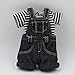 ICY Fortune Days Original Doll Clohtes Outfit, Striped T-Shirt(Black) and Short Dungarees(Black or Blue), Doll Dress Up for 1/6 12inch Blythe Doll or ICY Doll- Fortune Days