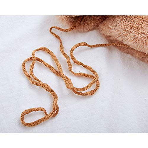 Women's Faux Leather Sherpa Lined Fur Cuff Winter Gloves,Mittens Warm with Neck Long Rope Windproof Mittens - Thumbnail 4