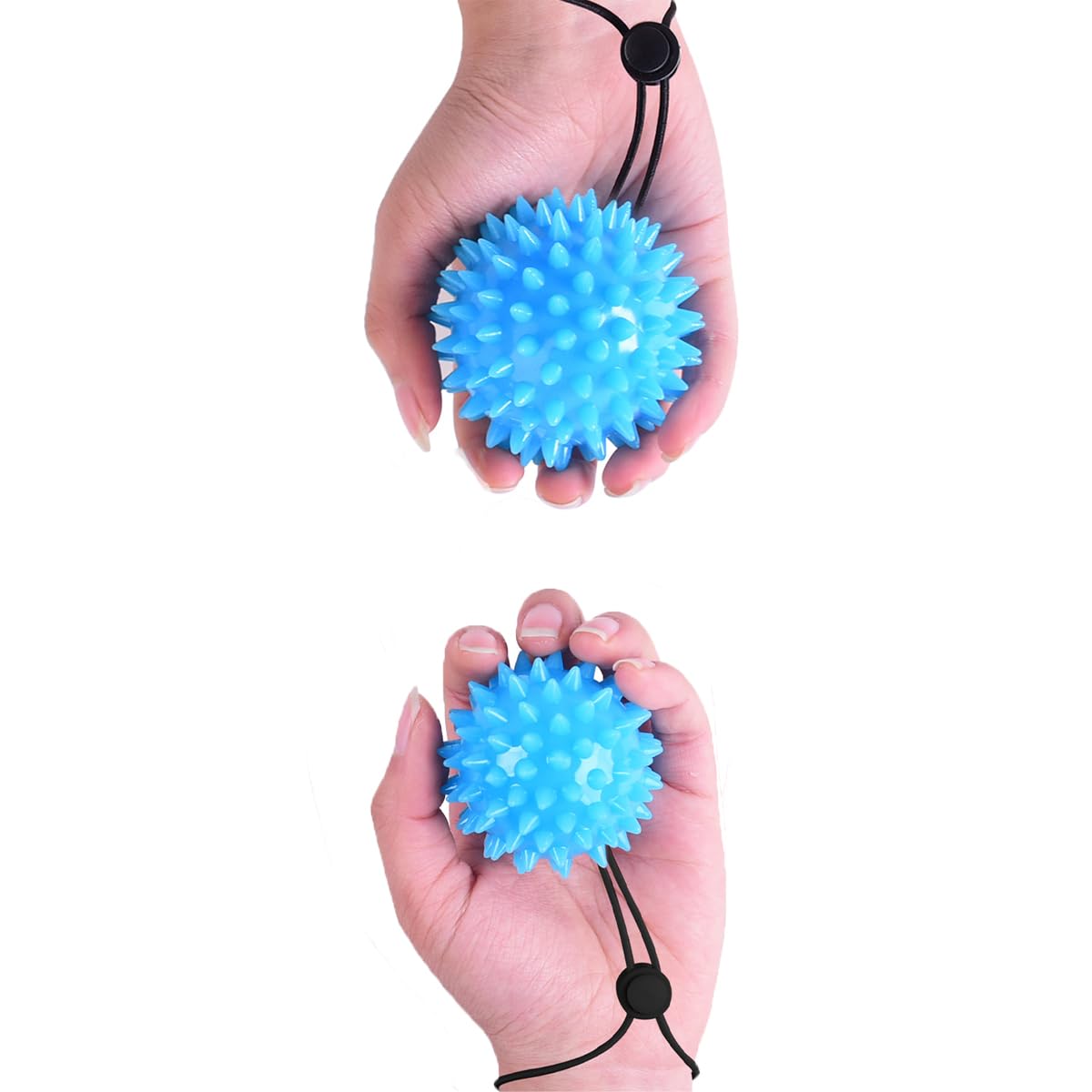 zalati Fingerball Training Ball 2pcs Hand Ball Trainer Finger Ball with Rope for Grip Strengthening Hand Exercise - 1pcs M & 1pcs S Size