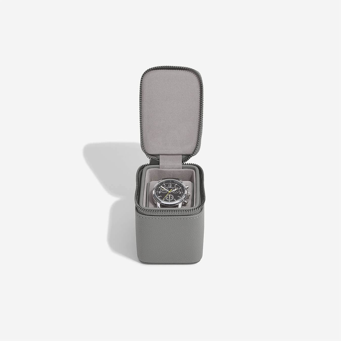 Stackers Slate Grey Small Zipped Watch Box