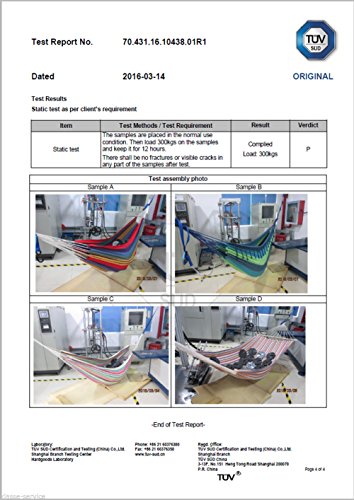 Kronenburg Stabhängematte 220 x 160 cm mit 2 Kissen, Belastbarkeit bis 300 kg – Mehrpersonenhängematte Indoor & Outdoor – Bild 6