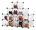 VonHaus 16x Interlocking Shoe Organizer / Storage Shelves - make into any Shape & Size to Organize your household items