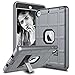iPad Mini Case, iPad Mini 2 Case, iPad Mini Retina Case, Elegant Choise Heavy Duty Three Layer Armor Defender Protective Case Cover with Kickstand Compatible with iPad Mini 1/2/3 (Grey)