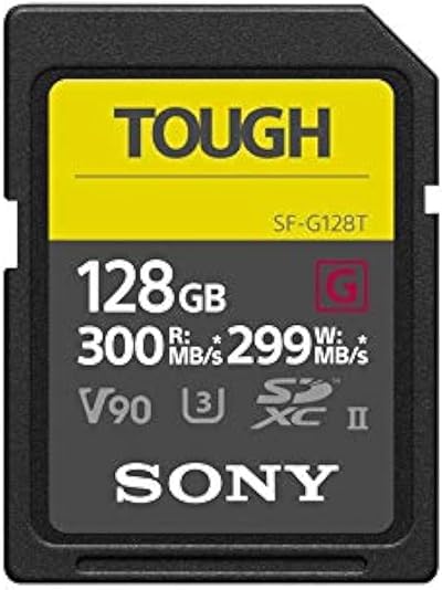 Sony 128GB SF-G Tough UHS II U3 V90 SD Card Read 300MB/s Write 299MB/s