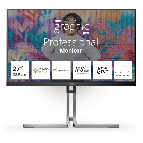 Monitor Q27U3CV 27 pollici 2560x1440, WQHD, 75Hz, IPS QD Panel, 4ms GtG, USB Hub Speakers, Height Adjustment, (HDMI1x 1.4 DP 1x 1.4) VESA HDR400 (certified), Nero/Argento