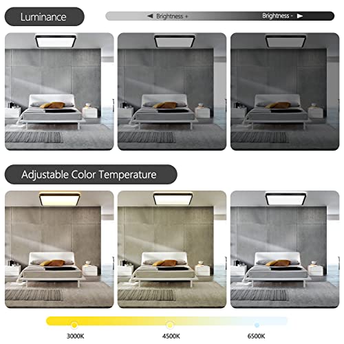 LED Deckenleuchte Dimmbar, bedee 36W LED Deckenlampe mit Fernbedienung, 3000K/ 4500K/ 6500K Einstellbar LED Lampe, 2.4cm Ultra Dünn Lampen für Bad/ Wohnzimmer/ Schlafzimmer/ Büro/ Küchen/ Balkon, 30CM