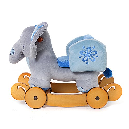 image for Hessie Modern Plush Rocking Horse with Soft Cute Stuffed Animal, Indoo