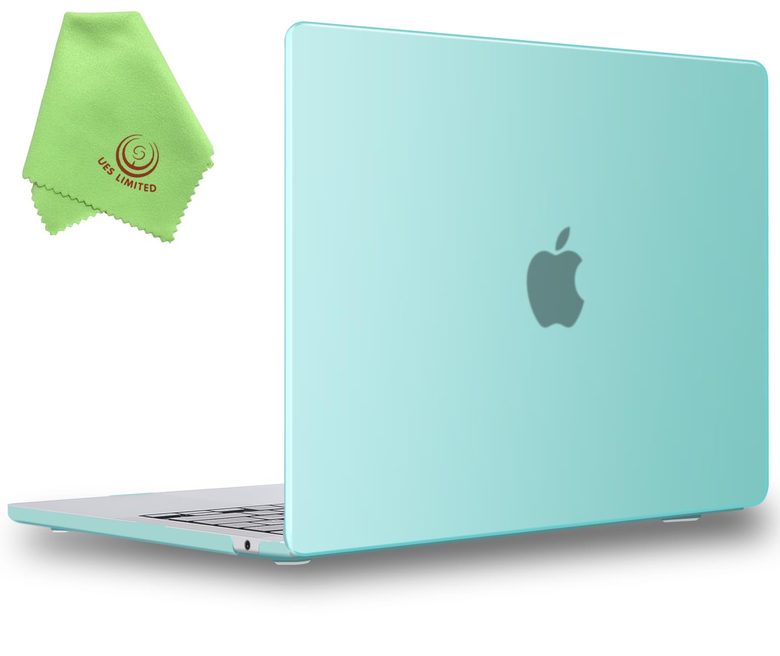 UESWILL Case Compatible with MacBook Air (15 inch, M2 M3 M4 M5, 2023 2024 2025 2026) Model A3448 A3241 A3114 A2941, Matte Hard Shell Cover + Microfiber Cloth, Green
