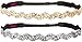 Hipsy Adjustable NO Slip Bling Glitter Forehead Headbands for Women Girls & Teens (Wave Gunmetal & Gold 2pk)