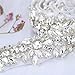 XINFANGXIU 1 Yard Silver Wedding Dress Applique Crystals Rhinestones Applique Bridal Belt for Women Formal Prom Evening