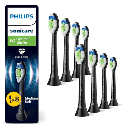 Philips Sonicare W2 Optimal White, Original Ersatzbürstenköpfe, Schwarz, 8er-Pack, HX6068/88