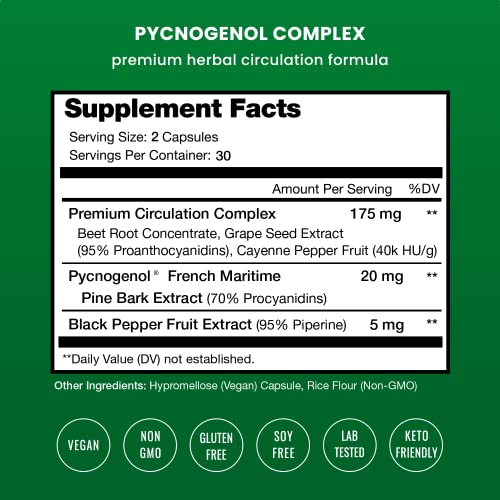 Pycnogenol French Maritime Pine Bark Extract Premium Circulation