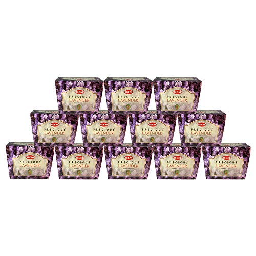 Precious Lavender - Case of 12 Boxes, 10 Cones Each - HEM Incense From India