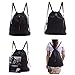 Yinjue Foldable Basic Drawstring Tote Cinch Sack Promotional Backpack for Women Men And Kids Shopping Gym Sports Black