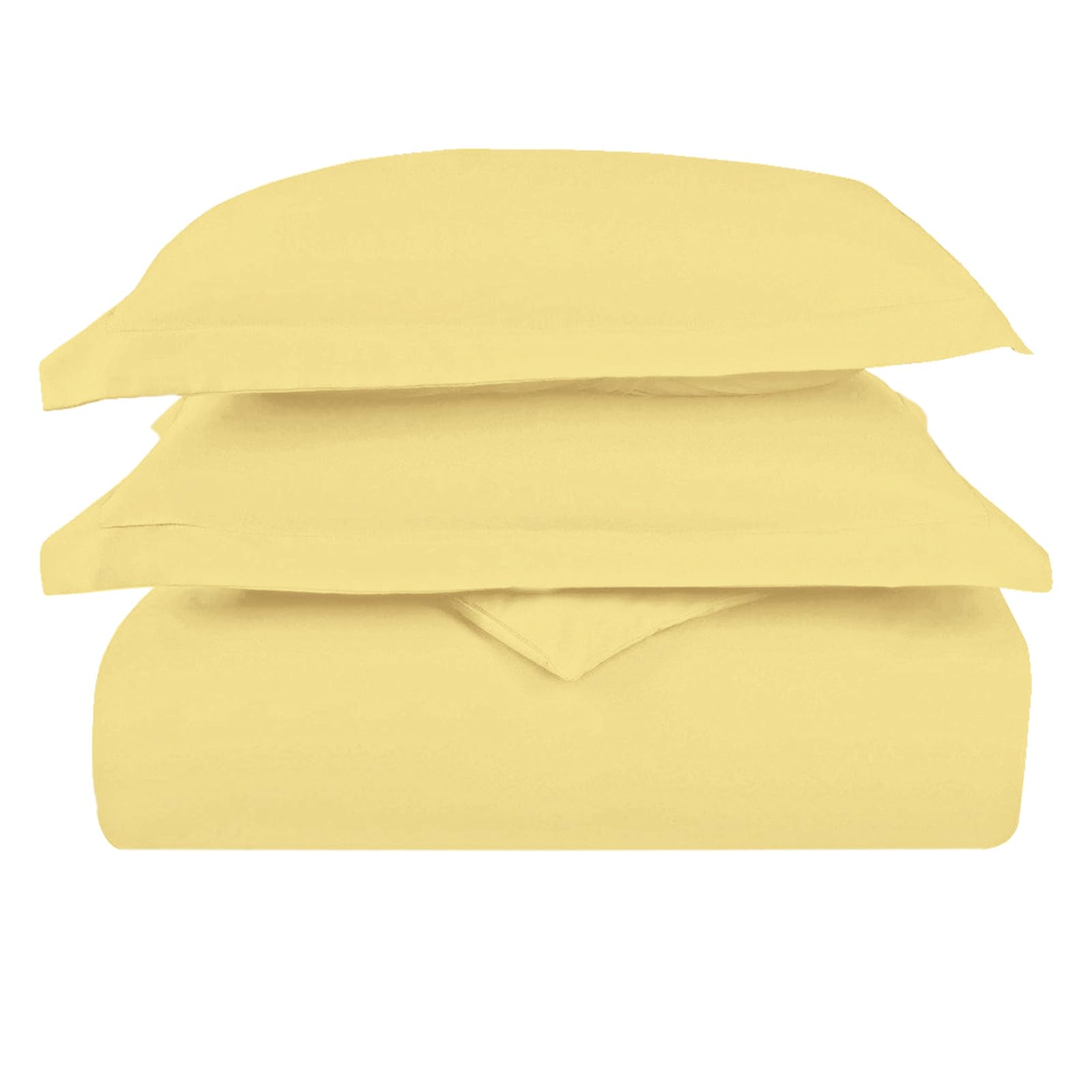 Pizuna Luxurios Cotton Duvet Covers King Size Mellow yellow, 1000 Thread Count 100% Long Staple Cotton King Duvet Cover 230x220cm, Sateen Quilt Cover with Button Closure (Kingsize Duvet Cover Sets)