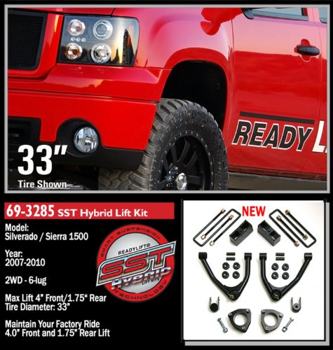 Readylift 69-3285 4.0" Front/1.75" Rear SST Lift Kit for Chevrolet Silverado/Sierra 1500, 2007-2010
