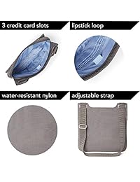 BG by Baggallini Bolso bandolera Hailey: bolso de viaje ligero y resistente al agua con correa ajustable y múltiples bolsillos