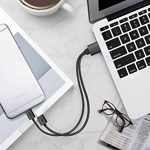 Dual USB Charging Cable, KABB Premium 2 in 1 Multiple usb Charging Cable Adapter Connector with Micro usb Ports and ios Ports, Suitable for Most Phone(Black-D)