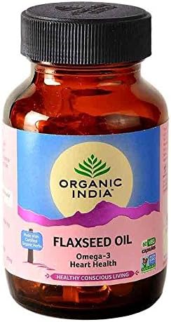 Organic India Flaxseed Oil Omega-3 Heart Health Veg 60 Capsules