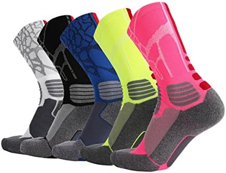 ApudArmis CrewLite 5 Packs Men &amp;Women Athletic Basketball Socks Winter Socks for Sport Casual