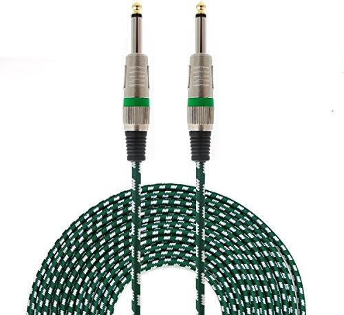 MAXTOMARS Guitar Cable, Tweed Woven Jacket, 10 feet (Green)