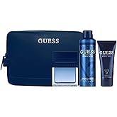 Guess Seductive Homme Blue 3.4oz EDT Spray, 6.0oz Deodorant Body Spray, 3.4oz Shower Gel, Pouch Men 4 Pc Gift Set