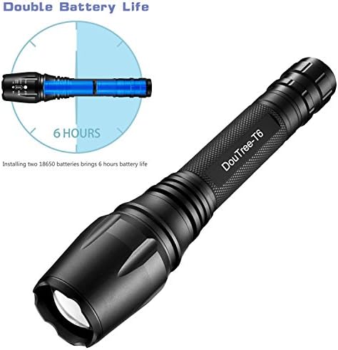 LED Flashlight , DOUMI 2018 12000 Lumen Water Resistant 18650 Torch Tactical Flashlight