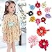 10pcs Toddlers Baby Girls Kids Teens Hair Bows Alligator Clips Flower Barrettes (Ribbon Flower with Rhintsone)