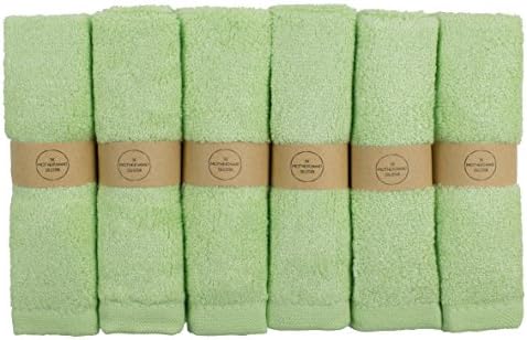 The Motherhood Collection 6 ULTRA SOFT Baby Bath Washcloths, 100% Natural Bamboo Towels, Perfect for Sensitive Baby Skin, 6 Pack 10"x10" (Green)