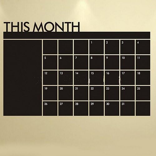 Home Office Decoration Chalk Board Blackboard Monthly Calendar Wall Sticker