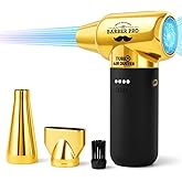 Compressed Air Duster - Electric Duster for Hair Barber, 3 Gear Mini Portable Jet Dry Air Blower, for PC, Office,Salon, Fan, Laptop, Keyboard, Car -Black Gold