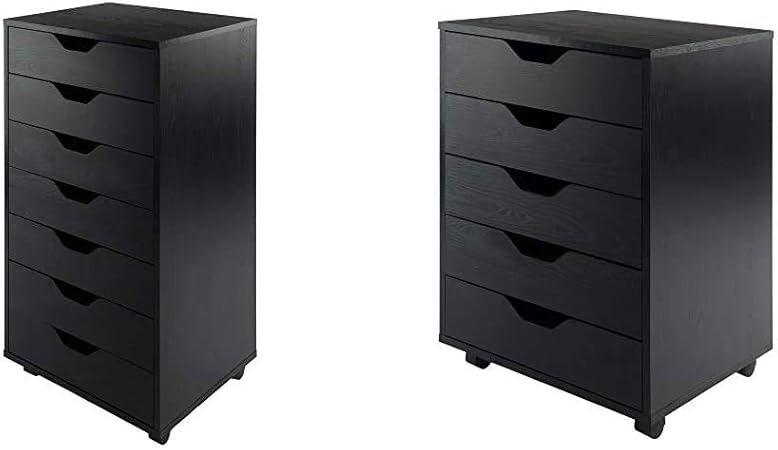 Amazon Com Winsome Halifax Storage Organization 7 Drawer Black Halifax Storage Organization 5 Drawer Black Furniture Decor