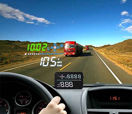 New Universal 3.5" Car A3 Hud Head Up Display with OBD2 Interface OverSpeed Warning Plug & Play Vehicle Speed, Engine Speed, Water Temperature