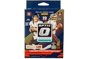 GENERIC 2024 Panini Donruss Optic NFL Football Trading Cards Hanger Box (Purple Scope) (20 Cards)