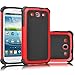 Galaxy S3 Case, Tekcoo(TM) [Tmajor Series] [Red/Black] Shock Absorbing Hybrid Rubber Plastic Impact Defender Rugged Slim Hard Case Cover Shell for Samsung Galaxy S3 S III I9300 GS3 All Carriers