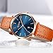 OLEVS His and Hers Couples Quartz Watch,Business Casual Fashion Analog Wrist Watch Classic Calendar Date Window, Waterproof 30M Water Resistant Comfortable Leather Watches