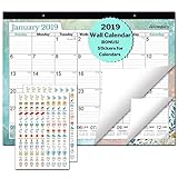 Large Desk Calendar 2018-2019: 17.75 x 13.75” Wall Calendar or Desktop 2019 Calendar (Colorful), Through December 2019, Stickers for Calendars, Monthly Calender by Cranbury