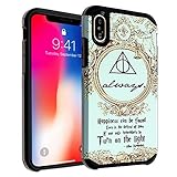 Harry Potter Always iPhone XS MAX Case, DURARMOR Dual Layer Hybrid Shockproof Slim Fit Armor Case Cover for iPhone XS MAX 6.5 Inch (2018) Deathly Hallows