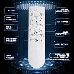KINGTORO Modern White Ceiling Fans with Lights