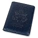 GDTK Leather Passport Holder Cover Case RFID Blocking Travel Wallet (Dark Blue)